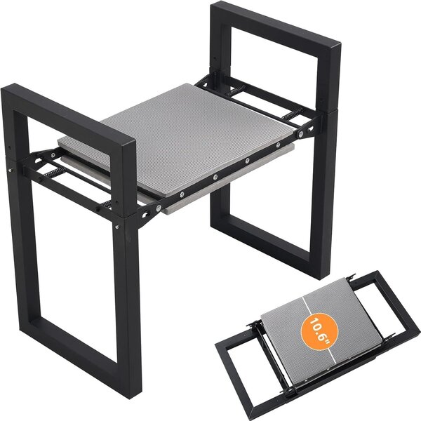 Składane krzesło ogrodowe - Szerokość 32 cm - Nośność 180 kg - Czarne