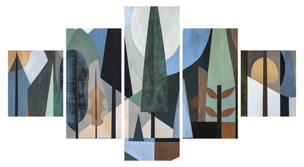Obraz - Naturalna geometria abstrakcyjna II. (125x70 cm)