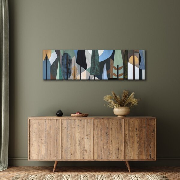 Obraz - Naturalna geometria abstrakcyjna II. (170x50 cm)