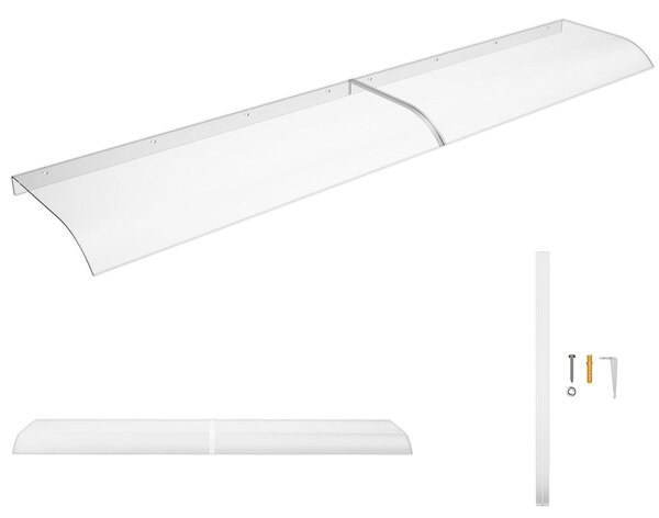 Daszek - Transparentny PET - 3,5 mm - 50 x 240 cm - Ochrona UV - Do drzwi wejściowych i okna