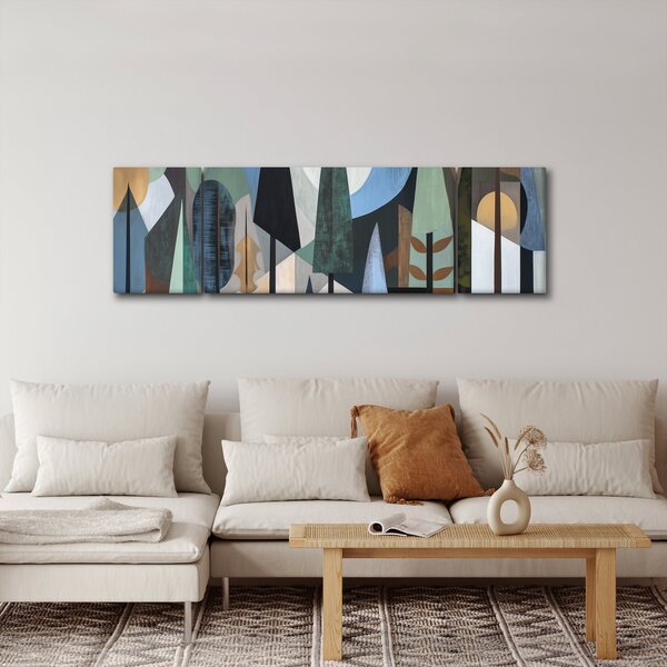 Obraz - Naturalna geometria abstrakcyjna II. (170x50 cm)