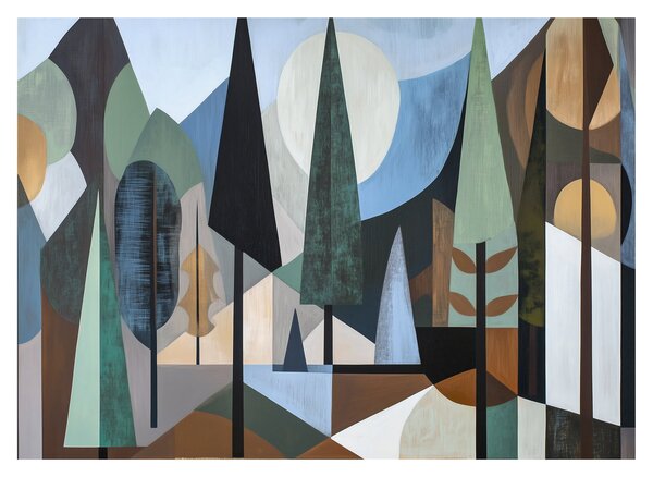 Obraz - Naturalna geometria abstrakcyjna II. (70x50 cm)