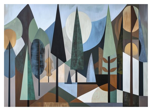 Obraz na szkle - Naturalna geometria abstrakcyjna II. (70x50 cm)