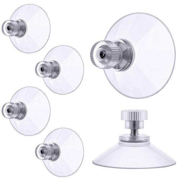 Przyssawka z gwintem - Przezroczysta - 6 sztuk - Ø 32 mm - Do szkła, luster i płytek