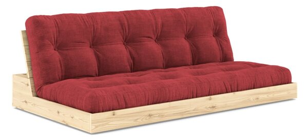 Czerwona sztruksowa rozkładana sofa 196 cm Base – Karup Design