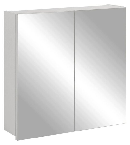 Rodan Szafka Łazienkowa z Lustrem 60 cm - Szara - Wisząca - Bezuchwytowa - 2-drzwiowa