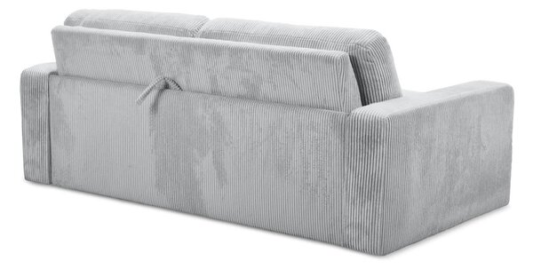 Jasnoszara sztruksowa rozkładana sofa 195 cm Nona – Makamii