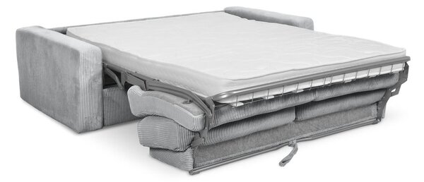Jasnoszara sztruksowa rozkładana sofa 195 cm Nona – Makamii
