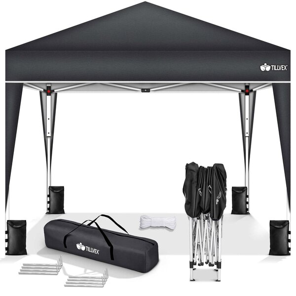 Pawilon ogrodowy składany - 3 x 3 m - Wodoodporny - UV 50+ - Antracytowy
