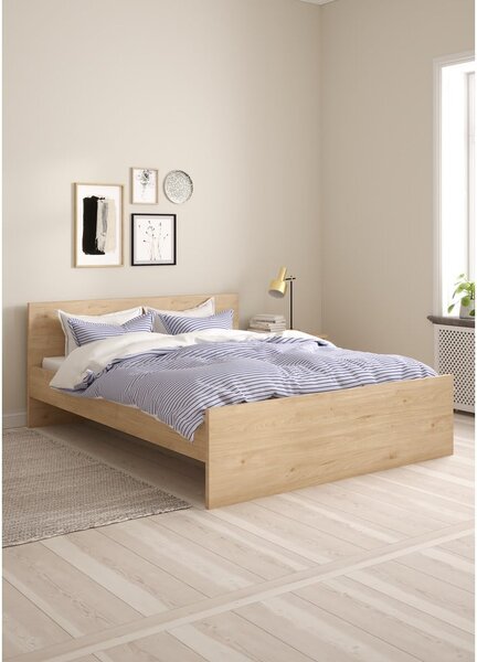 Łóżko dwuosobowe w dekorze dębu 160x200 cm Naia – Tvilum