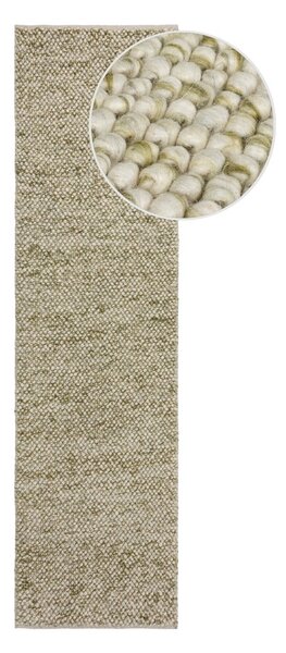 Chodnik z mieszanki wełny tkany ręcznie w kolorze khaki 60x230 cm Minerals – Flair Rugs