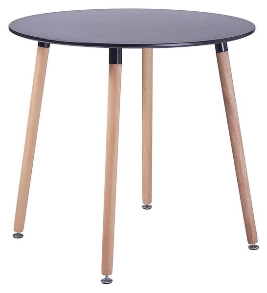 Okrągły stół do jadalni kuchenny - Czarny mat - 80 x 73 cm - Skandynawski styl