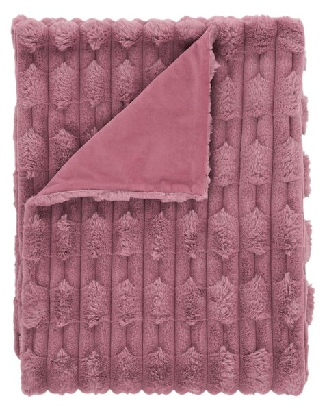 Różowy koc z mikropluszu 150x200 cm Carved Fur – Bianca