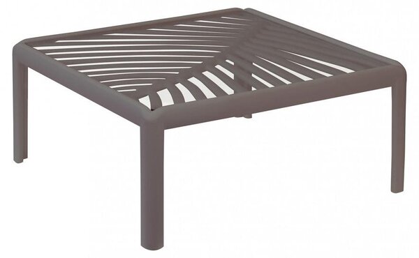 Kwadratowy stolik do salonu z polipropylenu z blatem szklanym, 70 x 70 x 32 cm (wys.) – kolor taupe