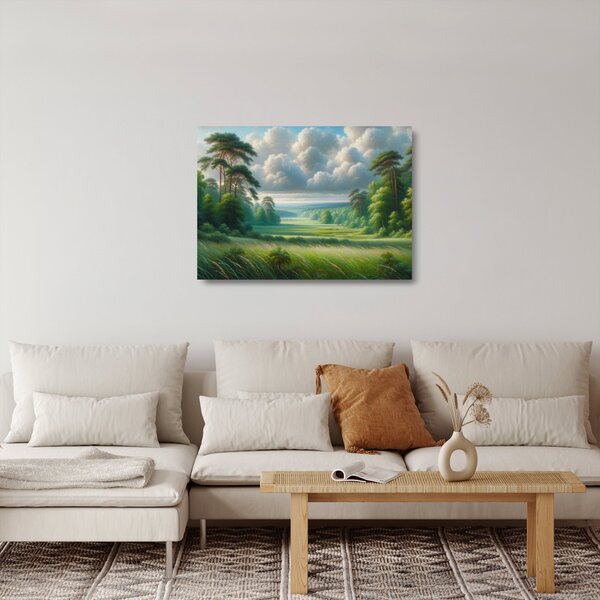 Obraz na szkle - Zielony krajobraz (70x50 cm)