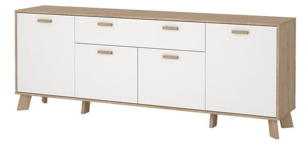 Biało-naturalna komoda w dekorze dębu 196x73x39 cm Ikast – Tvilum