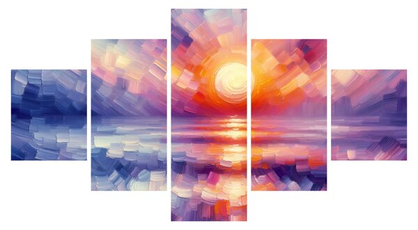 Obraz - Kolorowy artystyczny zachód słońca (125x70 cm)