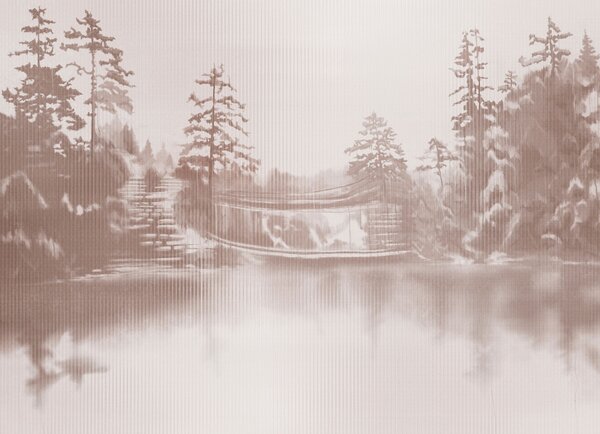 Fototapeta Woda z drzewami i mostem, Fototapety Natura, Popularne Fototapety, t01117v1 - Tapeko.pl
