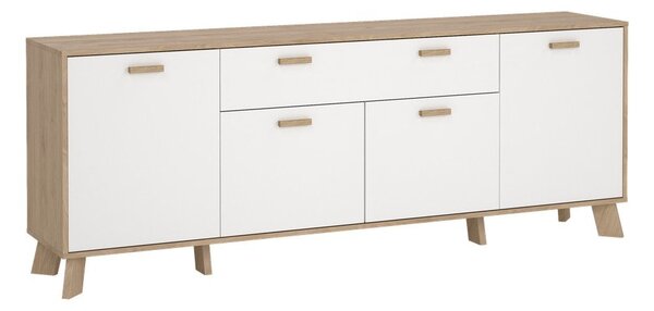 Biało-naturalna komoda w dekorze dębu 196x73x39 cm Ikast – Tvilum