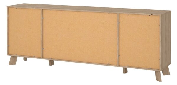 Biało-naturalna komoda w dekorze dębu 196x73x39 cm Ikast – Tvilum