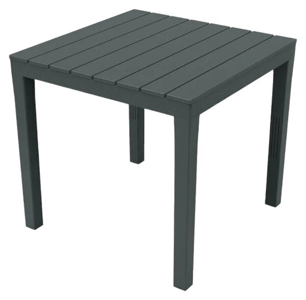 Moduowy kwadratowy stó ogrodowy z polipropylenu, 78 x 78 x 73 cm (wys.) – czarny