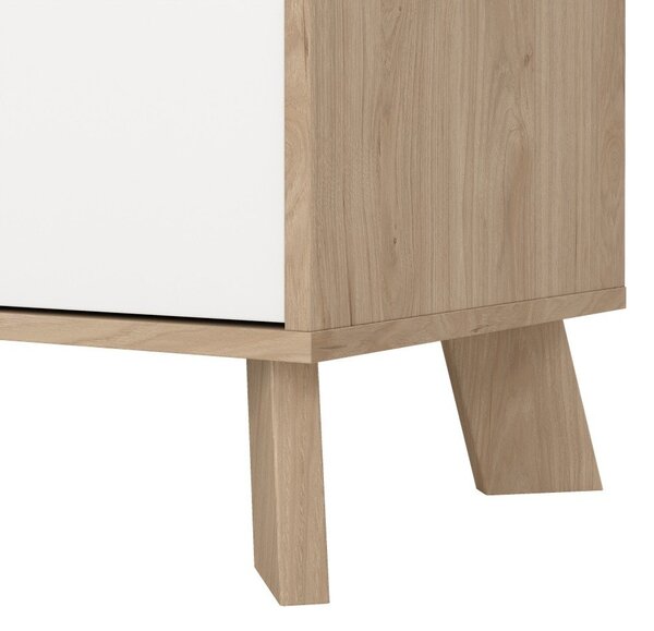 Biało-naturalna komoda w dekorze dębu 196x73x39 cm Ikast – Tvilum