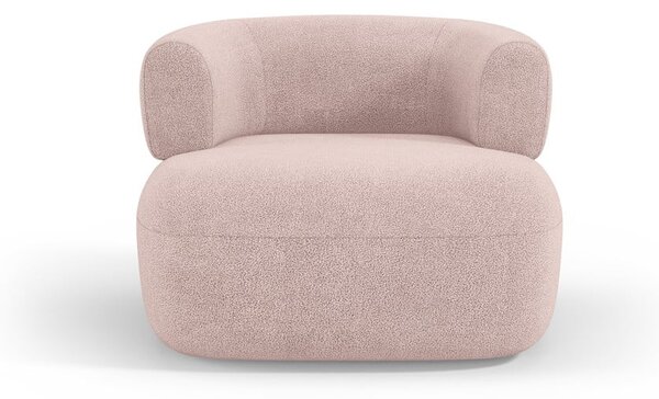 Jasnoróżowy fotel z materiału bouclé Jenny – Micadoni Home