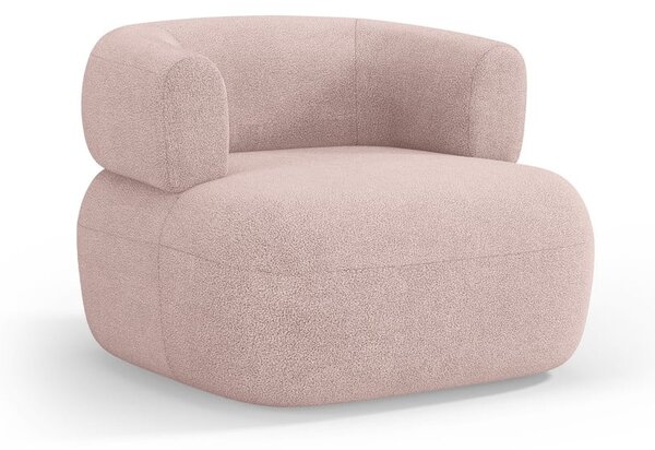 Jasnoróżowy fotel z materiału bouclé Jenny – Micadoni Home