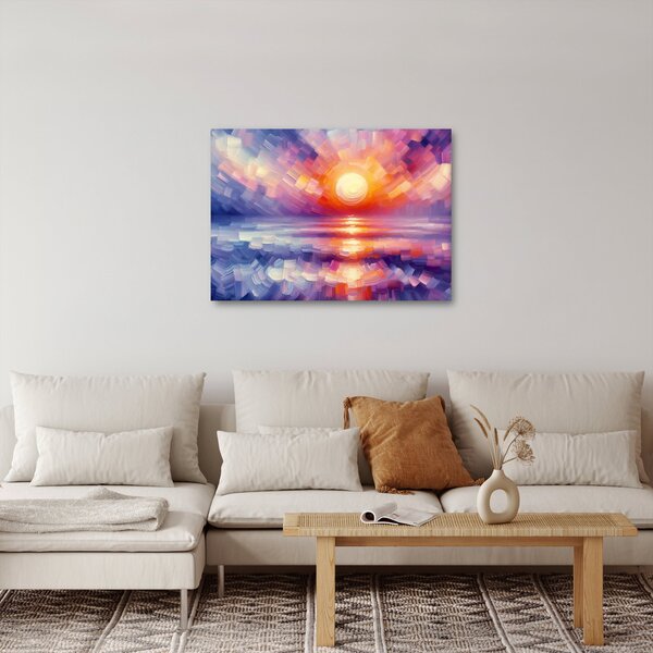 Obraz - Kolorowy artystyczny zachód słońca (70x50 cm)