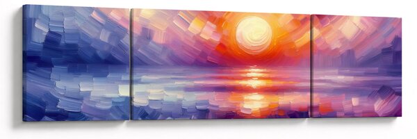 Obraz - Kolorowy artystyczny zachód słońca (170x50 cm)