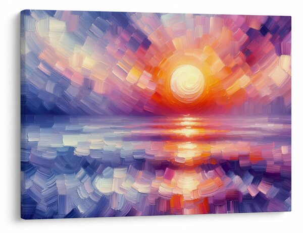 Obraz - Kolorowy artystyczny zachód słońca (70x50 cm)