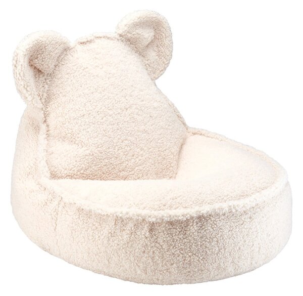 Kremowy dziecięcy worek do siedzenia z materiału bouclé Bear – Wigiwama