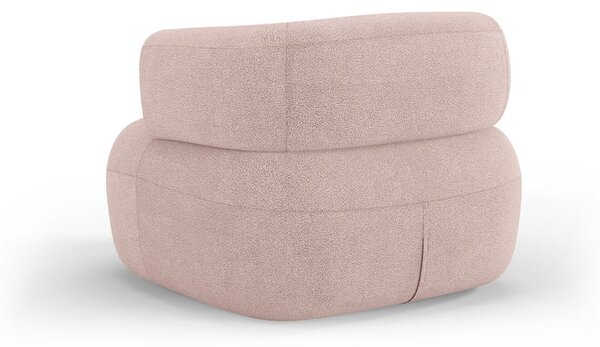 Jasnoróżowy fotel z materiału bouclé Jenny – Micadoni Home