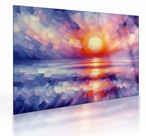 Obraz na szkle - Kolorowy artystyczny zachód słońca (70x50 cm)