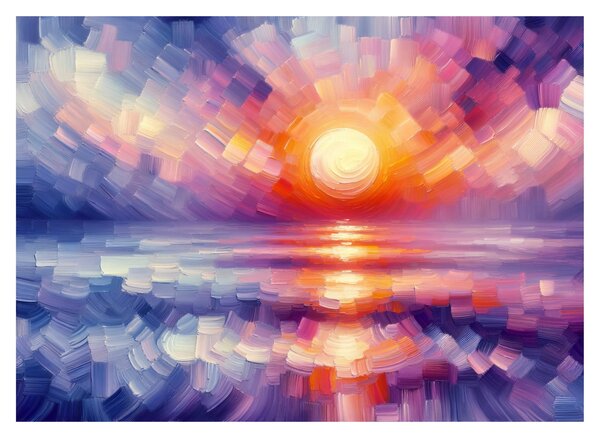 Obraz na szkle - Kolorowy artystyczny zachód słońca (70x50 cm)