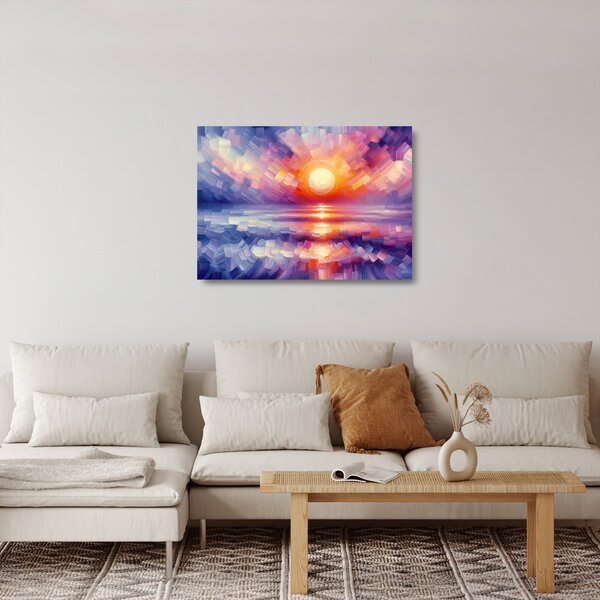 Obraz na szkle - Kolorowy artystyczny zachód słońca (70x50 cm)