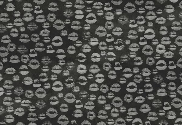 Fototapeta Czarno-białe tło z odciskami szminki, Fototapety Abstrakcja, Popularne Fototapety, t01086 - Tapeko.pl