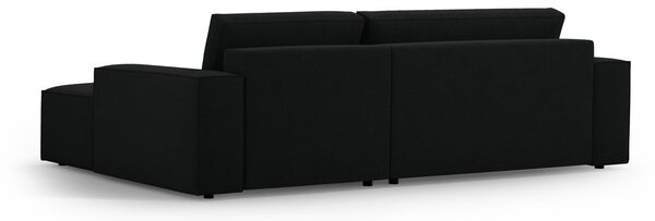 Czarny rozkładany narożnik z materiału bouclé (prawostronny) Jodie – Micadoni Home