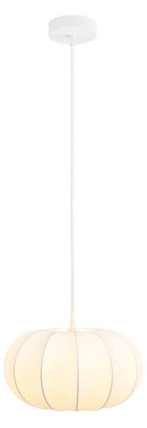 Biała lampa wisząca z tekstylnym kloszem ø 28 cm Coventry – House Nordic