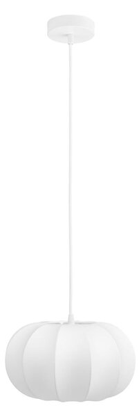 Biała lampa wisząca z tekstylnym kloszem ø 28 cm Coventry – House Nordic