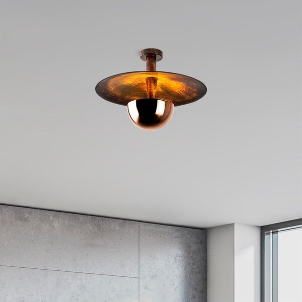 Lampa sufitowa w kolorze miedzi z metalowym kloszem ø 48 cm Kurt – Opviq lights