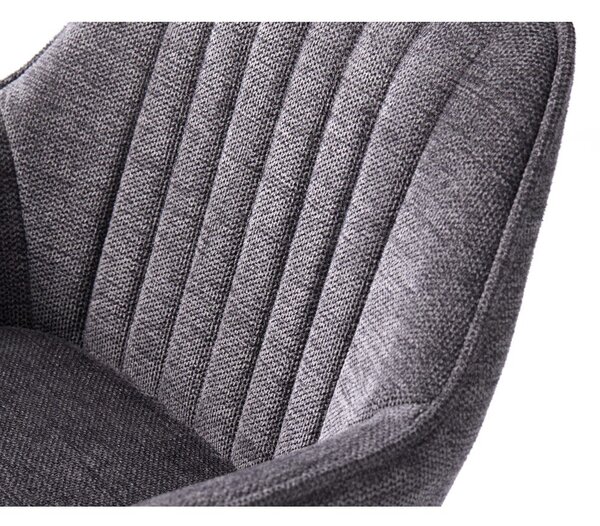 Ciemnoszary tapicerowany hoker z regulowaną wysokością/z podłokietnikami (wysokość siedziska 65 cm) Nolan – Unique Furniture