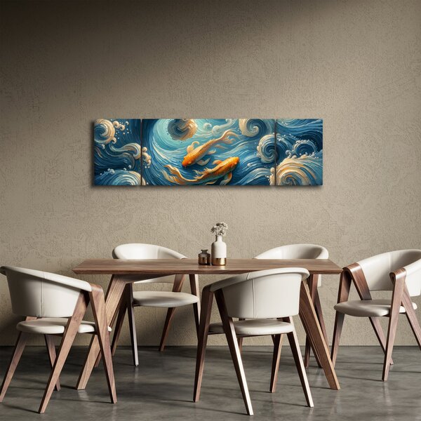 Obraz - Złote rybki (170x50 cm)