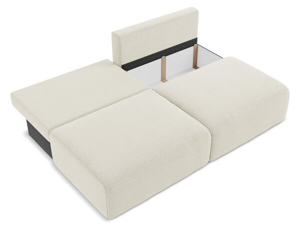 Kremowa rozkładana/ze schowkiem sofa 216 cm Kalena – Makamii