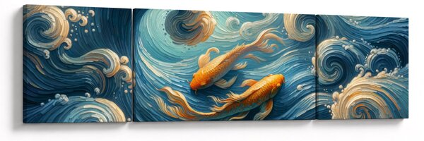 Obraz - Złote rybki (170x50 cm)