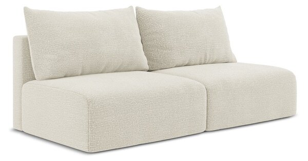 Kremowa rozkładana/ze schowkiem sofa 216 cm Kalena – Makamii