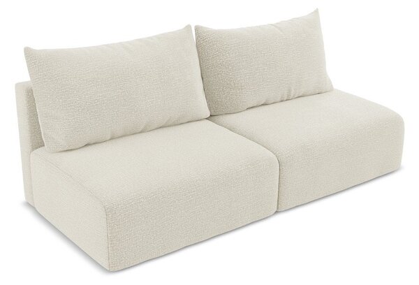 Kremowa rozkładana/ze schowkiem sofa 216 cm Kalena – Makamii