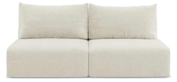 Kremowa rozkładana/ze schowkiem sofa 216 cm Kalena – Makamii