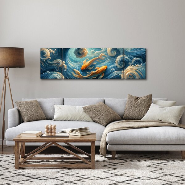 Obraz - Złote rybki (170x50 cm)
