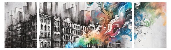 Obraz - Przemysłowe życie (170x50 cm)